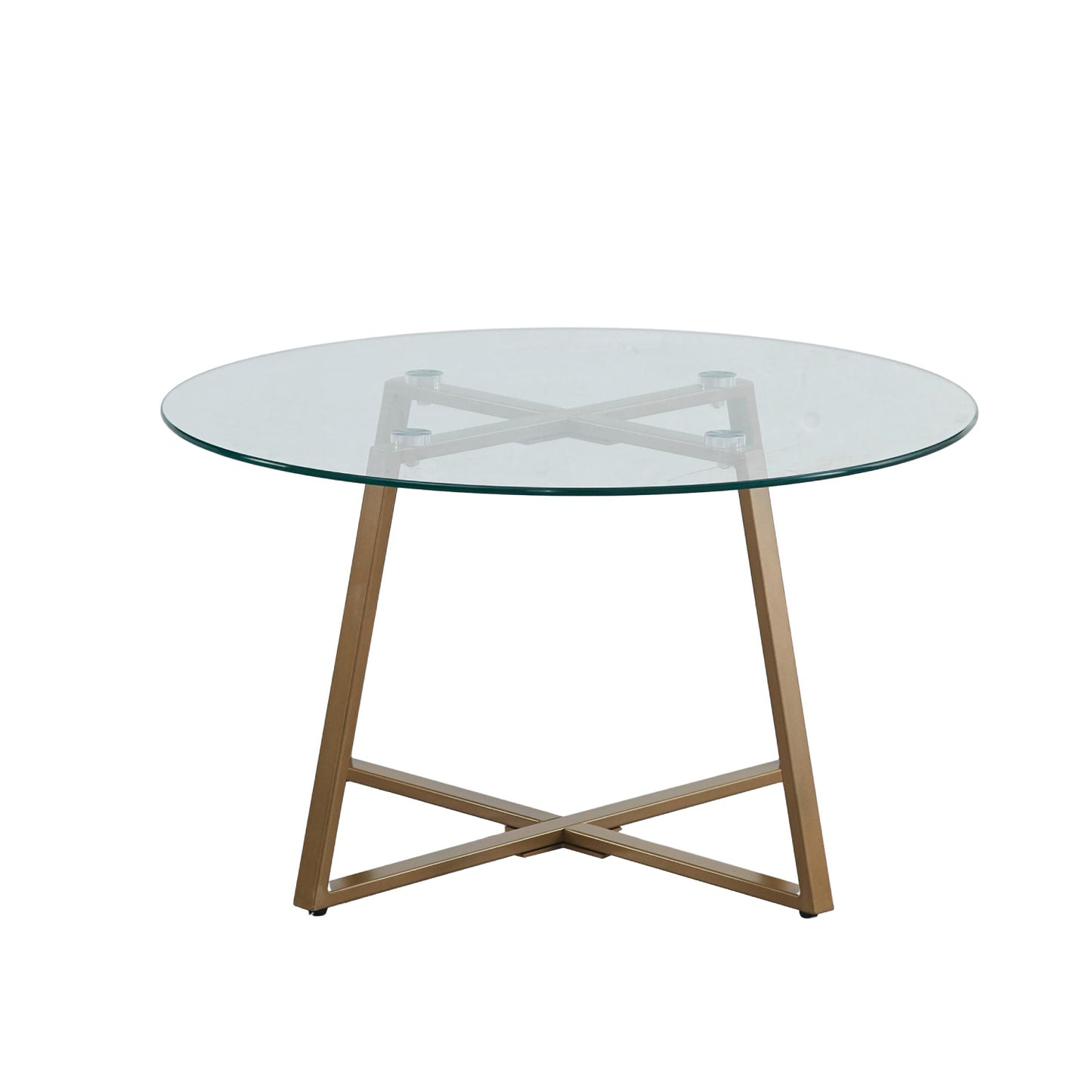 Mesa de Centro para Living de Vidrio y Metal 80cm