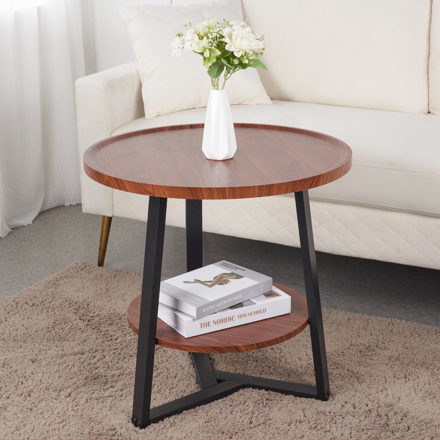 Mesa de centro trabajo y cafe - Madera Oscura
