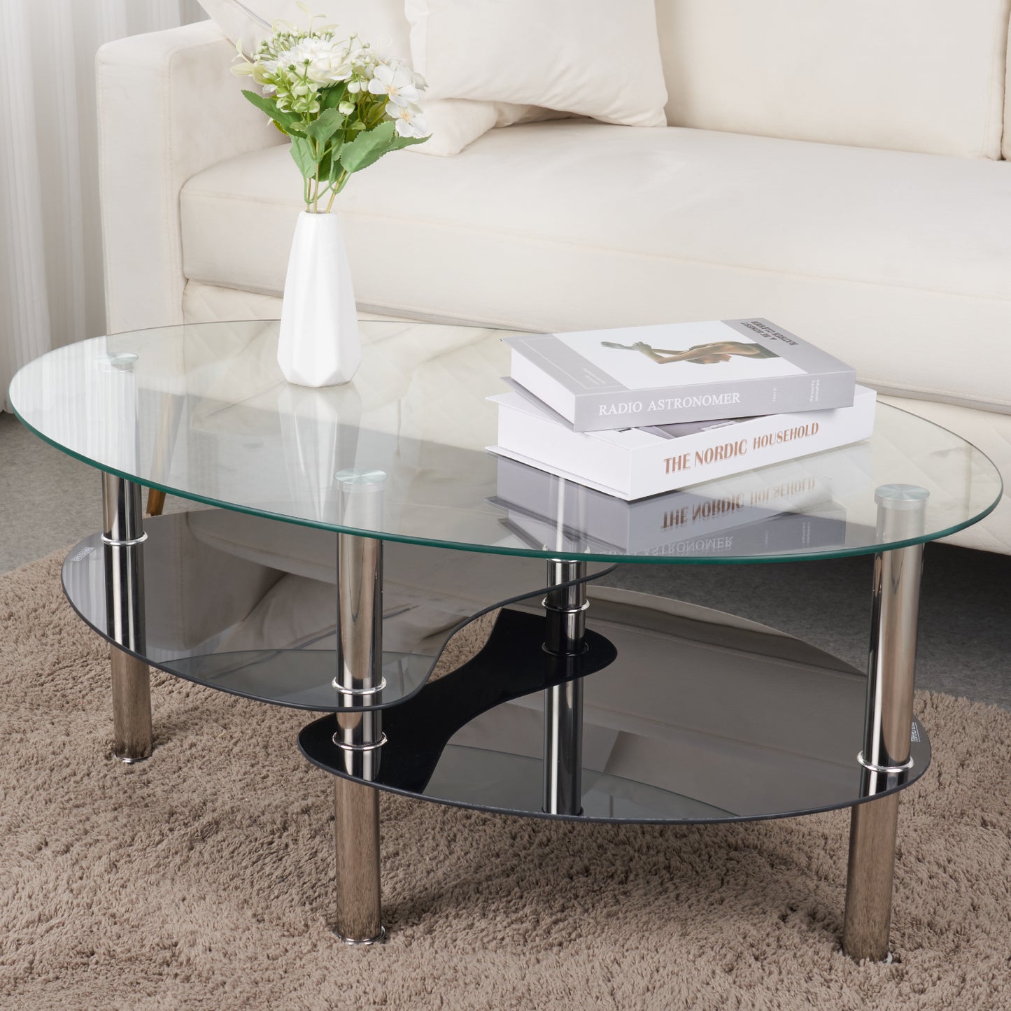 Mesa de centro vidrio 2 caras