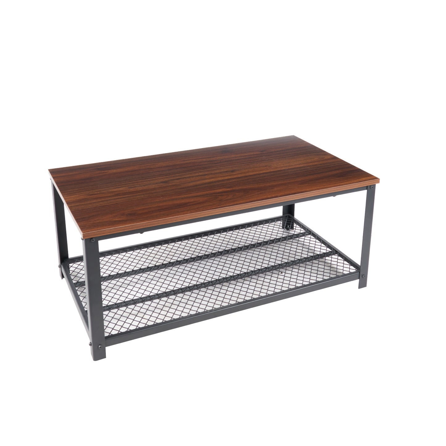 Mesa de centro metal madera enrejada 106x60
