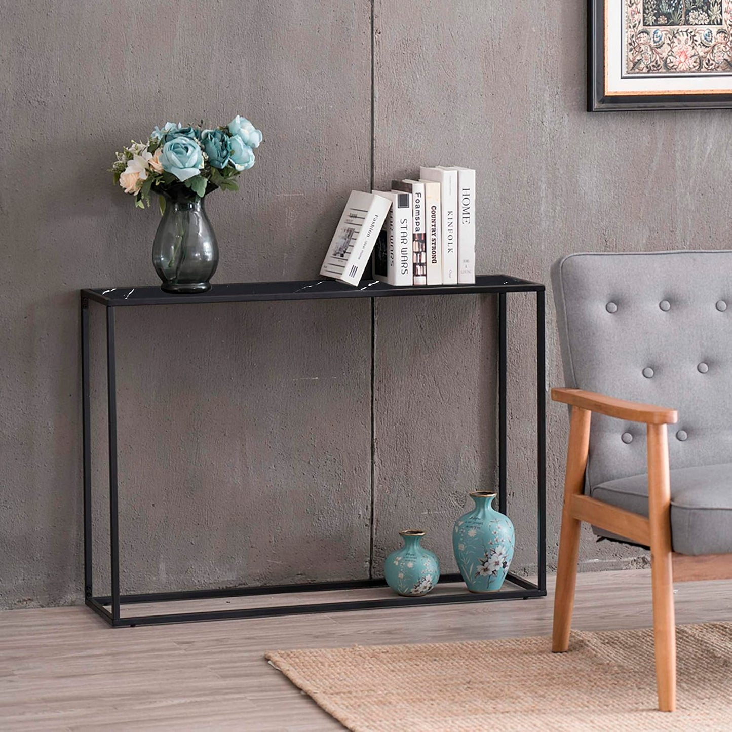 Arrimo black stone cubierta MDF marmol negro
