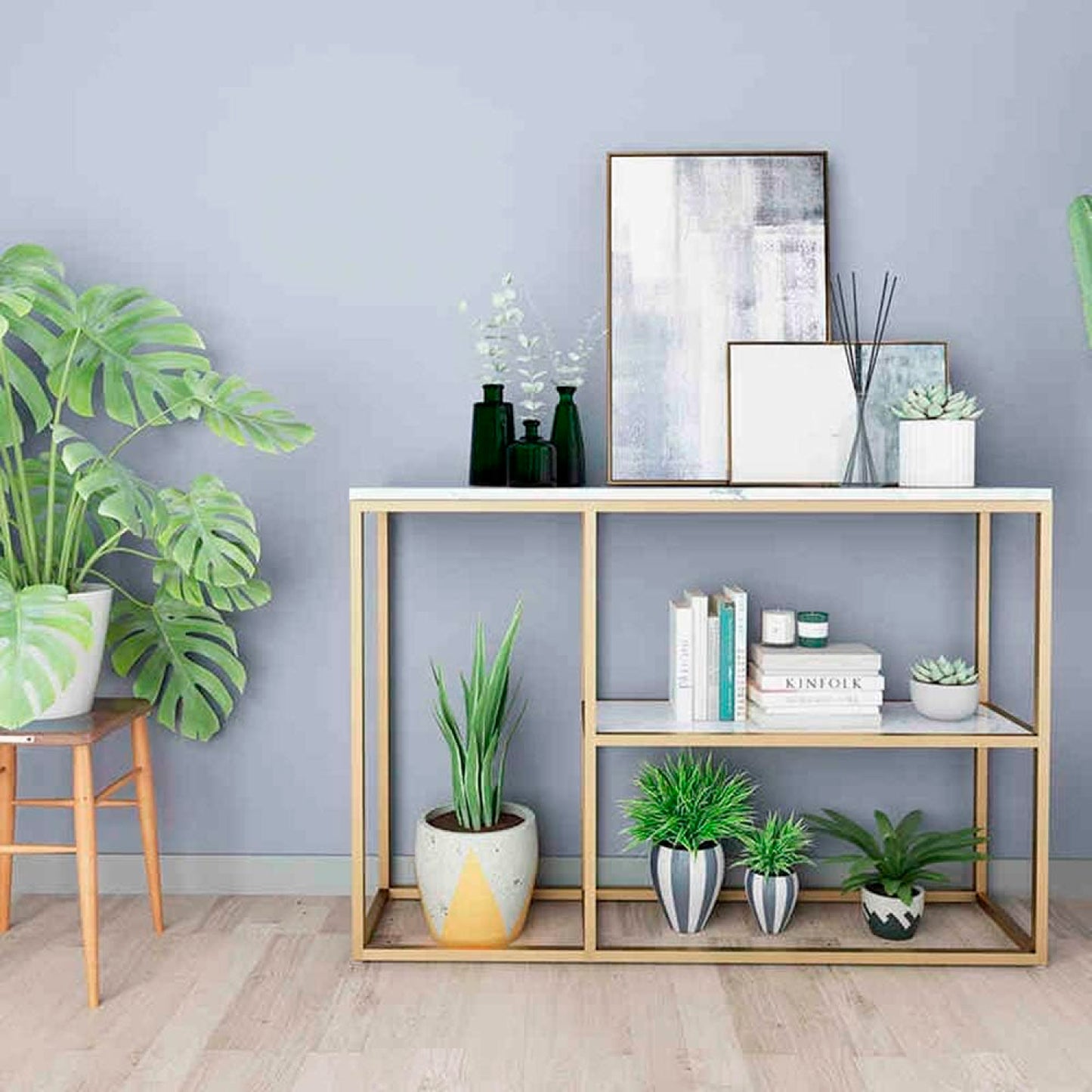 Arrimo white stone MDF marmol blanco con separadores