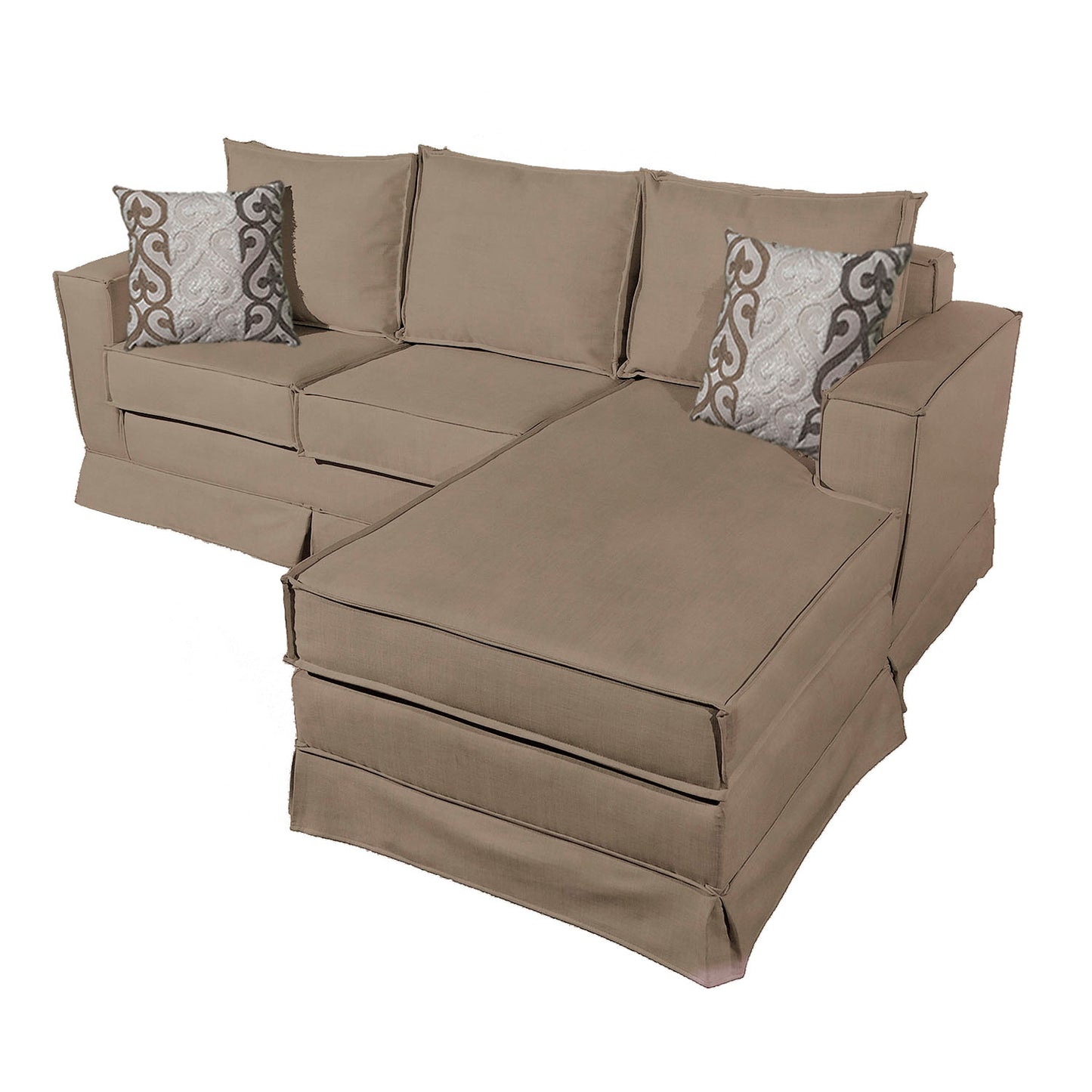 Sofá Seccional Gambito XL Intercambiable de 5 Cuerpos con Resortes Color Beige con Cojines Decorativos de Regalo