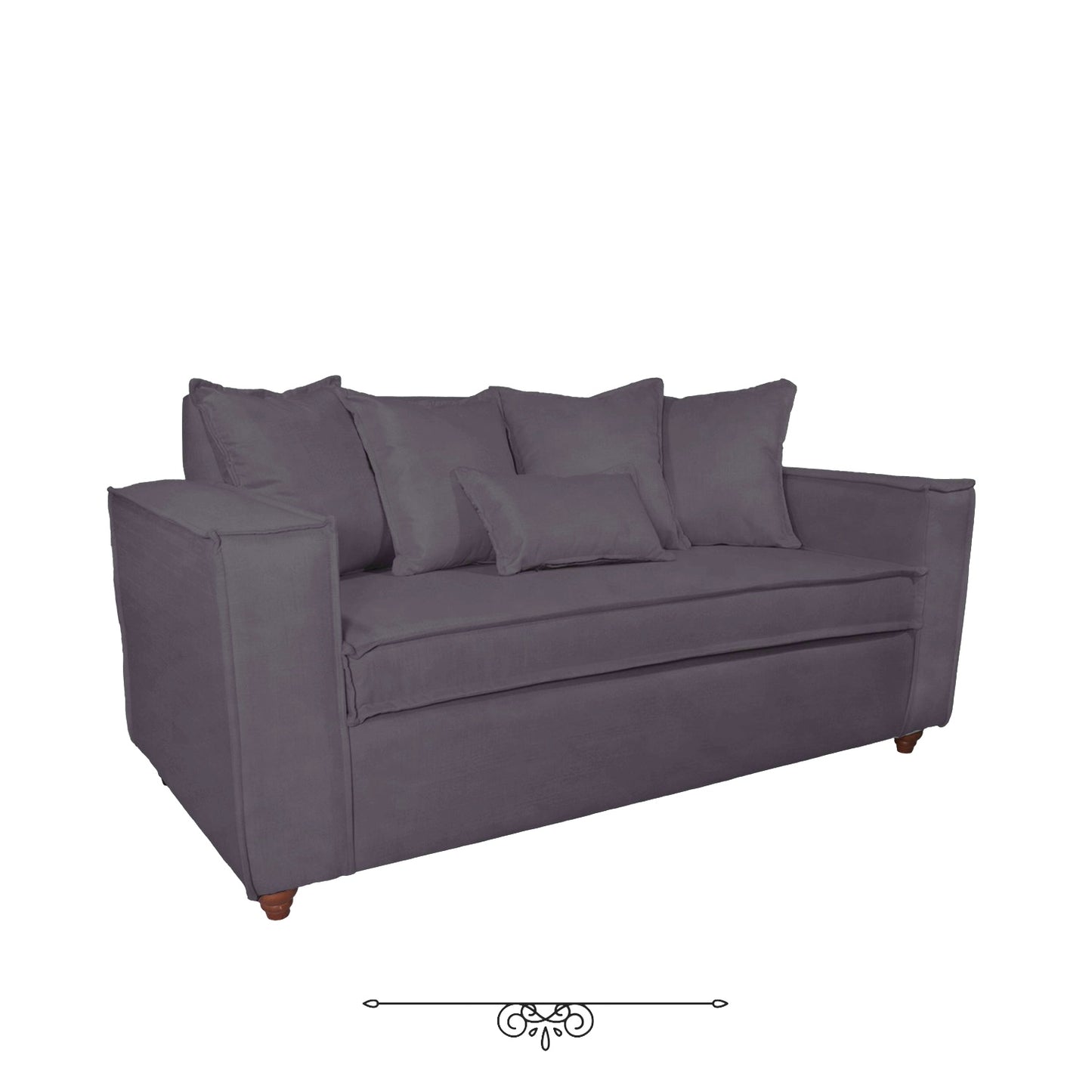 Sofá 3 Cuerpos Homero con Asientos de Resortes / Varios Colores / Estilo Clásico y Asiento Caramelo