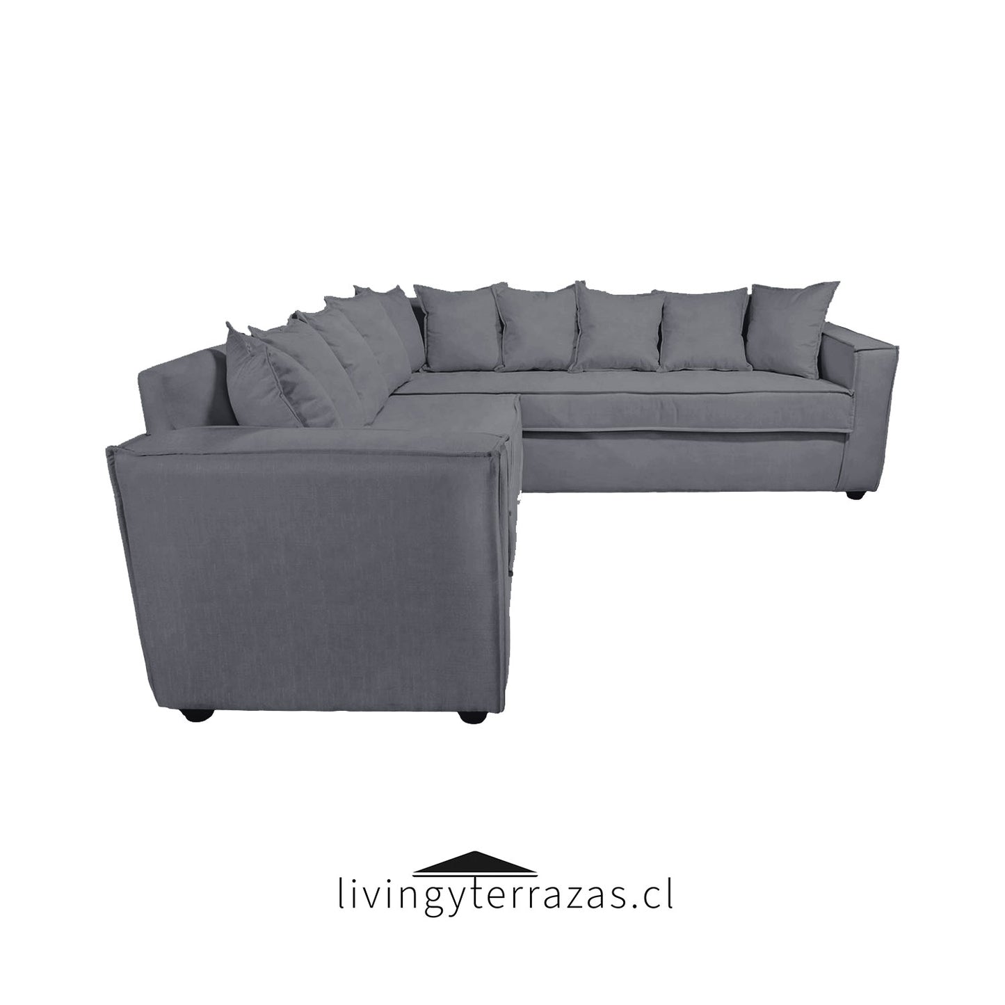 Sofá Seccional 6 Cuerpos con Resortes Homero color Gris Medio