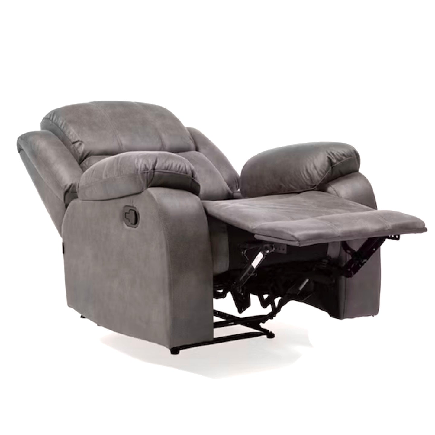 Sillón Poltrona Reclinable de Cuero color Gris Negro Grafito