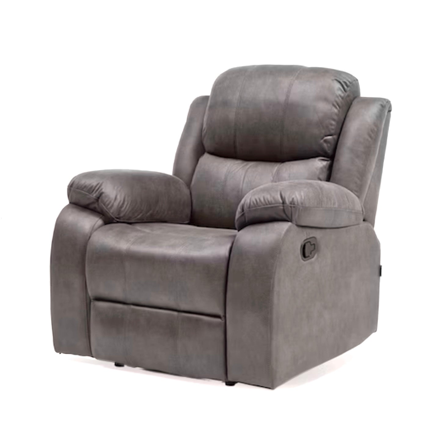 Sillón Poltrona Reclinable de Cuero color Gris Negro Grafito