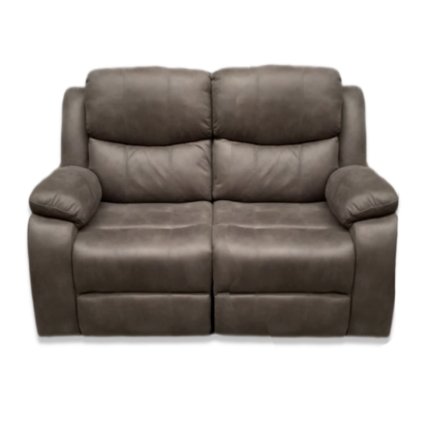 Sofá Reclinable 2 Cuerpos de Cuero Color Gris Negro Grafito