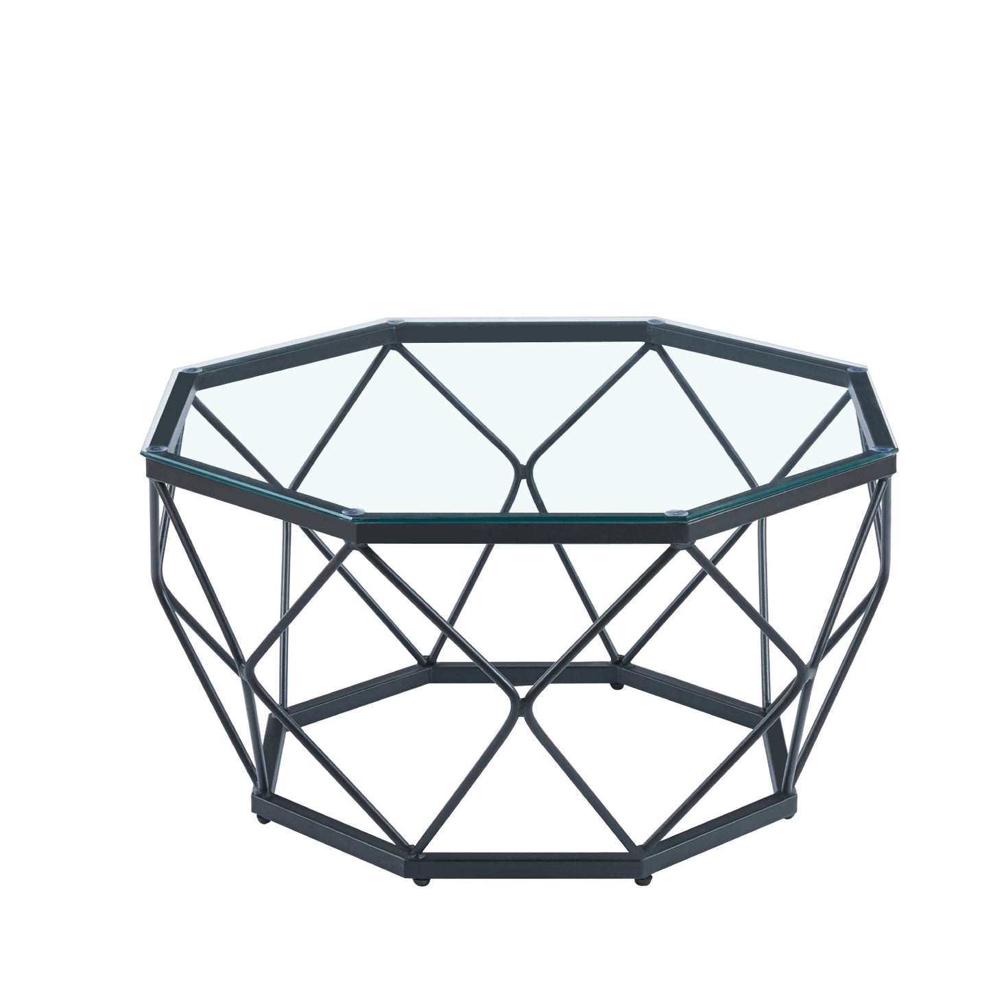 Mesa de Centro Enrejada 80 cm - Vidrio