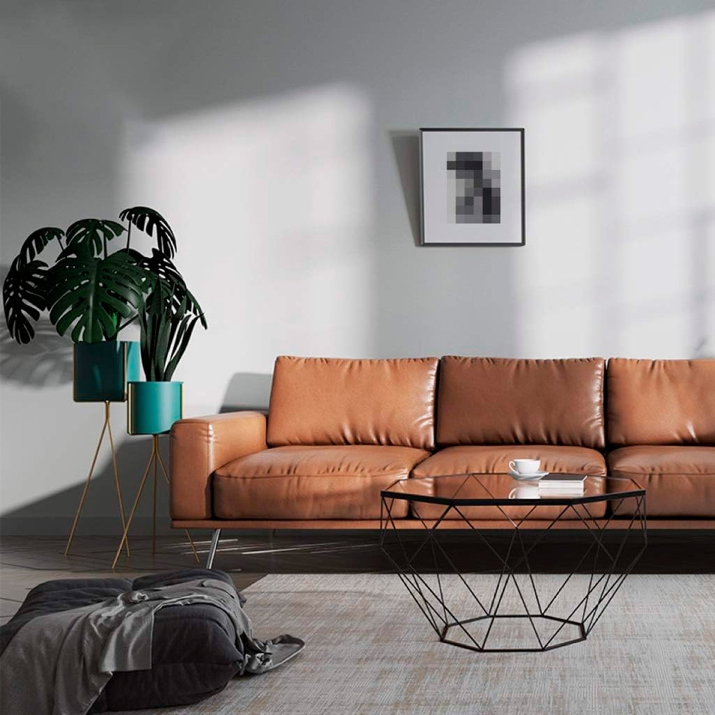 Mesa de Centro Enrejada 80 cm - Vidrio