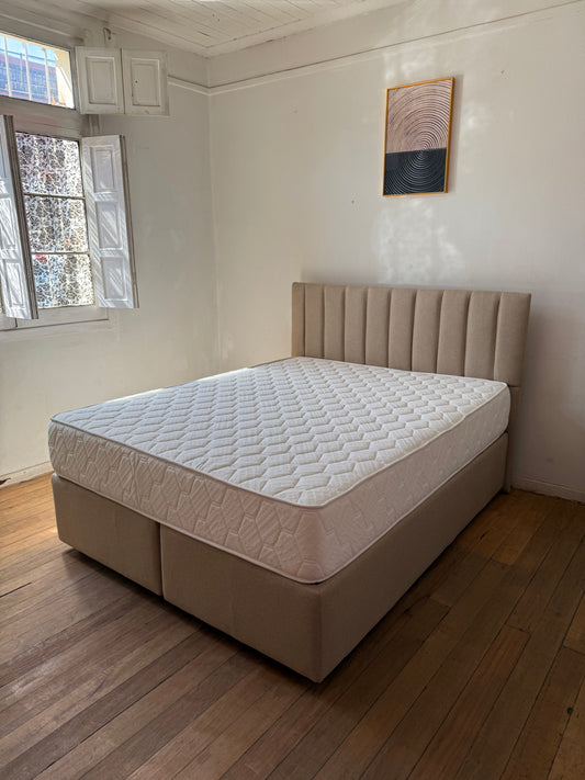 Cama Cofre: Super Pack Colchón + Base o por separado / Base con Almacenamiento y Colchón Ultra Durable Supersoft D30 con Memoria Anatómica