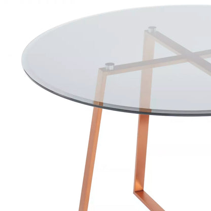 Mesa de Centro para Living de Vidrio y Metal 80cm