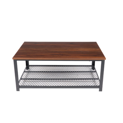 Mesa de centro metal madera enrejada 106x60
