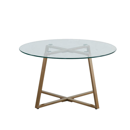 Mesa de Centro para Living de Vidrio y Metal 80cm