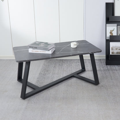 Mesa de centro marmol MDF Gris 100x50
