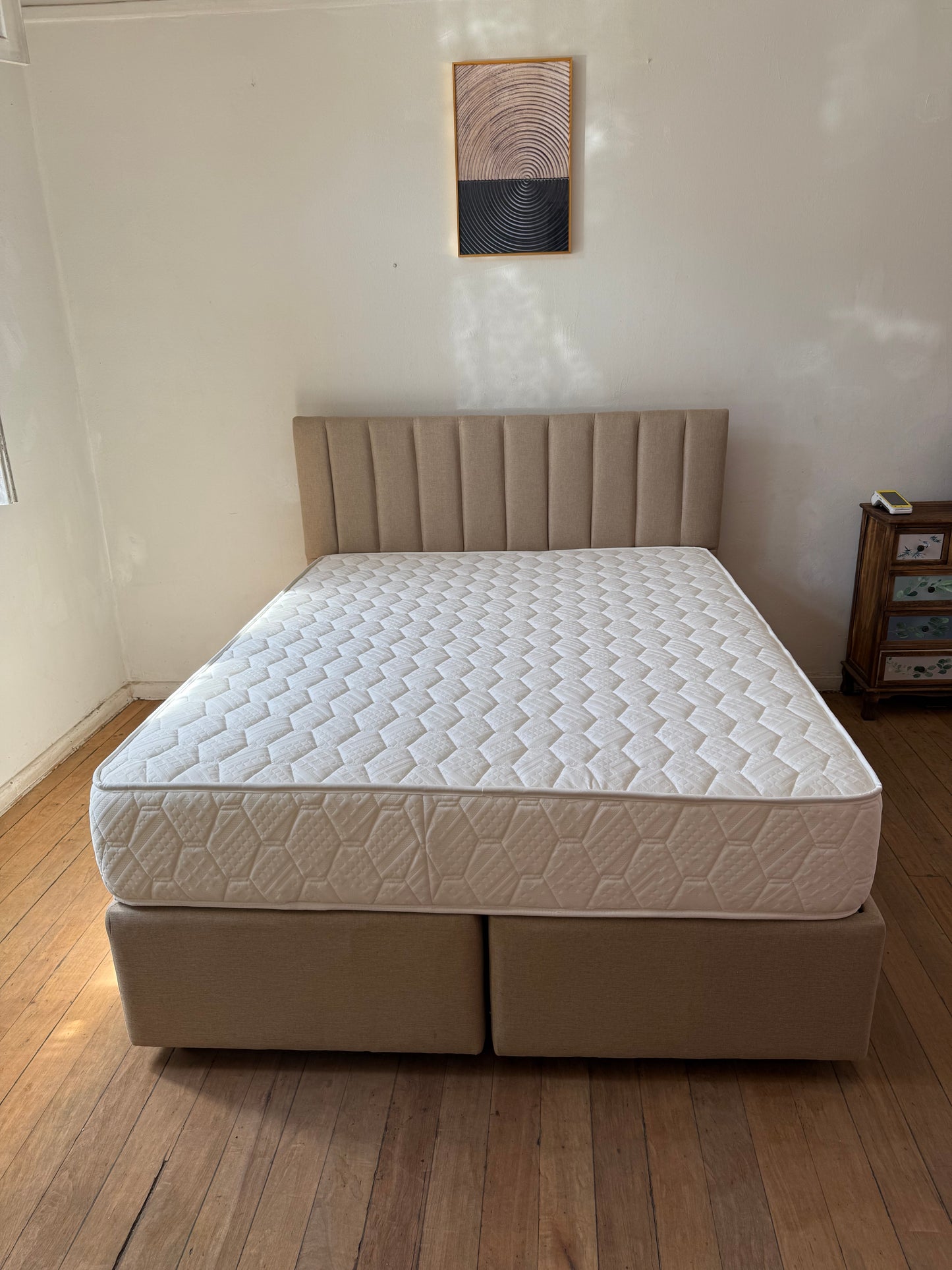 Cama Cofre: Super Pack Colchón + Base o por separado / Base con Almacenamiento y Colchón Ultra Durable Supersoft D30 con Memoria Anatómica