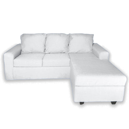 Nuevo Sofá Intercambiable Vitelio Terminación Simple 5 Cuerpos con Resorte Color Crudo Blanco Hueso