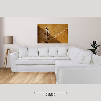 Sofá Seccional 6 Cuerpos con Resortes Homero color Blanco Hueso Bone