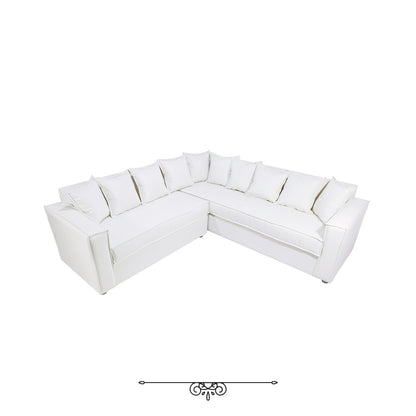 Sofá Seccional 6 Cuerpos con Resortes Homero color Blanco Hueso Bone