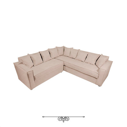 Sofá Seccional 6 Cuerpos con Resortes Homero color Beige