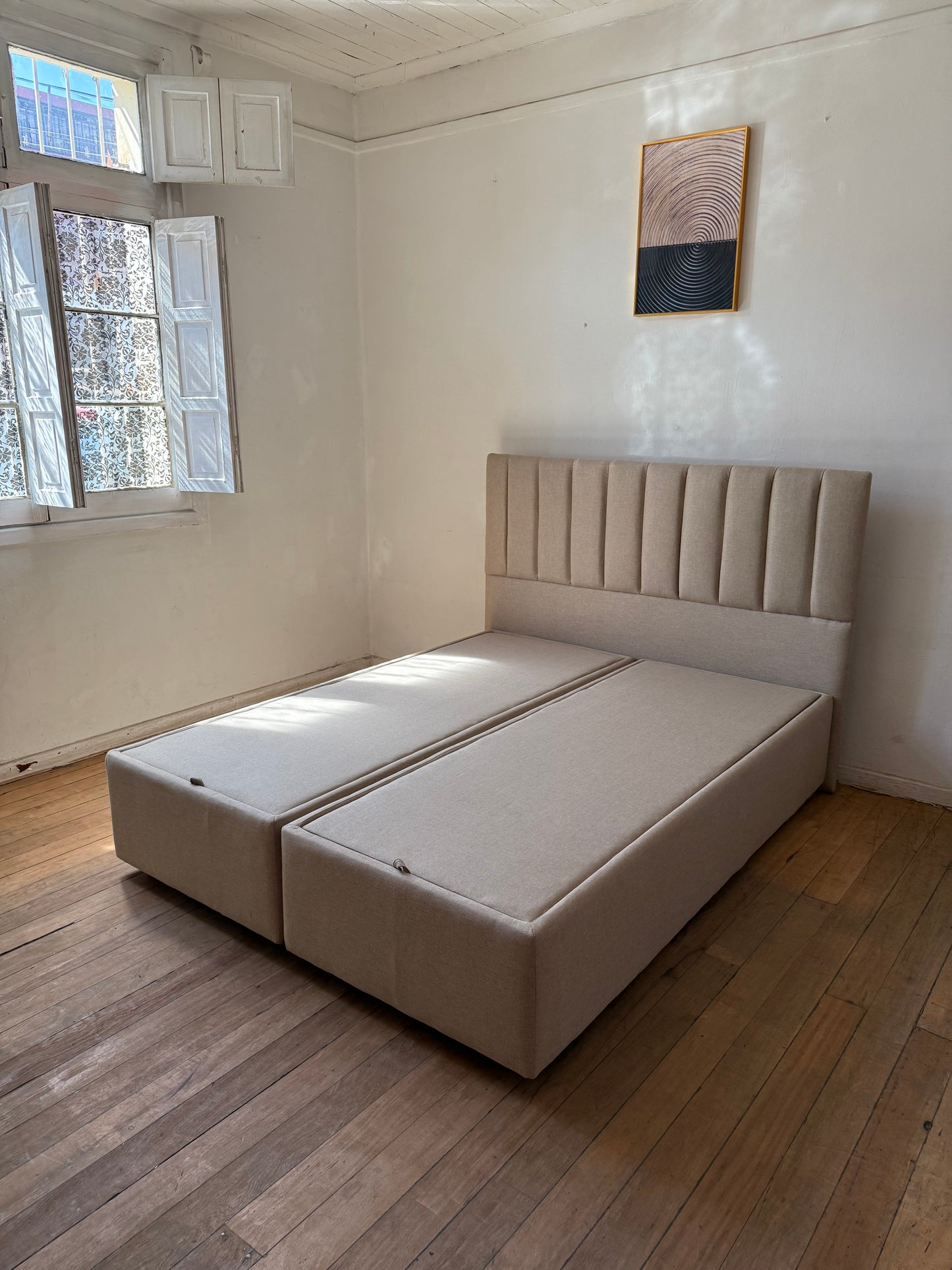 Cama Cofre: Super Pack Colchón + Base o por separado / Base con Almacenamiento y Colchón Ultra Durable Supersoft D30 con Memoria Anatómica