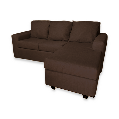 Nuevo Sofá Intercambiable Vitelio Terminación Simple 5 Cuerpos con Resorte Color Café Oscuro Chocolate