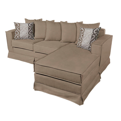 Sofá Seccional Gambito XL Intercambiable de 5 Cuerpos con Resortes Color Beige con Cojines Decorativos de Regalo