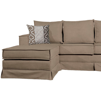 Sofá Seccional Gambito XL Intercambiable de 5 Cuerpos con Resortes Color Beige con Cojines Decorativos de Regalo