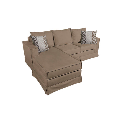 Sofá Seccional Gambito XL Intercambiable de 5 Cuerpos con Resortes Color Beige con Cojines Decorativos de Regalo