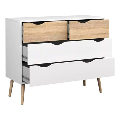 Cómoda 6 cajones blanca madera