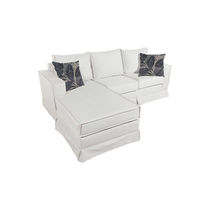 Sofá Seccional Gambito XL Intercambiable de 5 Cuerpos con Resortes Color Blanco Hueso Bone con Cojines Decorativos de Regalo