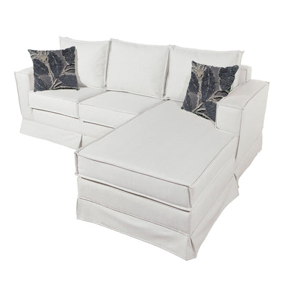 Sofá Seccional Gambito XL Intercambiable de 5 Cuerpos con Resortes Color Blanco Hueso Bone con Cojines Decorativos de Regalo