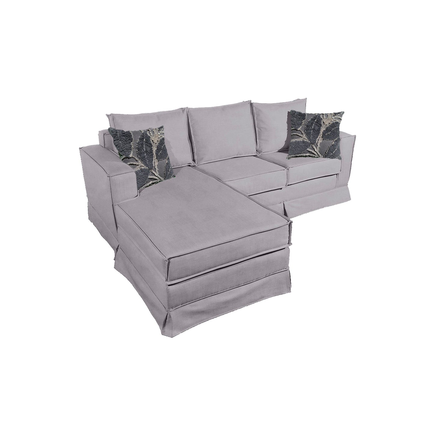 Sofá Seccional Gambito XL Intercambiable de 5 Cuerpos con Resortes Color Gris Claro con Cojines Decorativos de Regalo