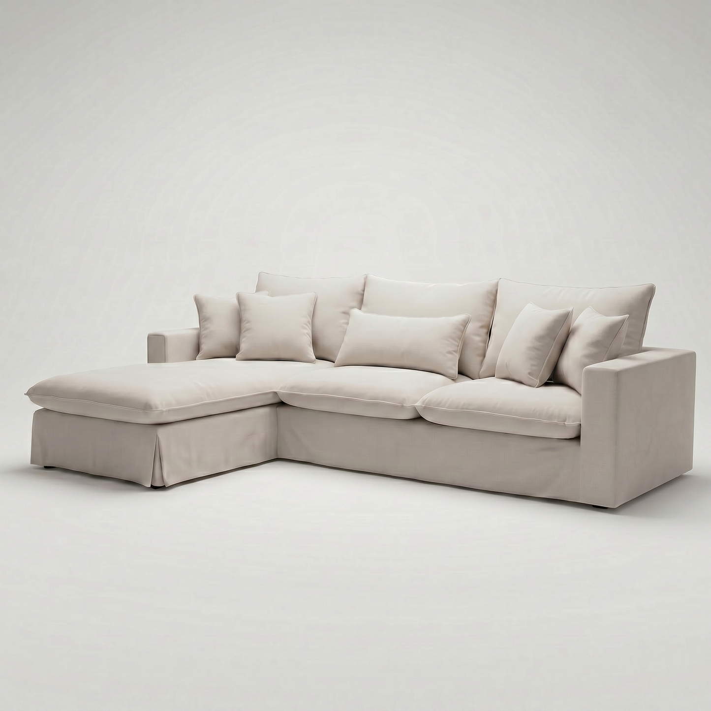 Nuevo Sofa Cama BIG Enti con Fundas, Chaise Longue L Fija (Derecha o Izquierda) 300 x 180 cm