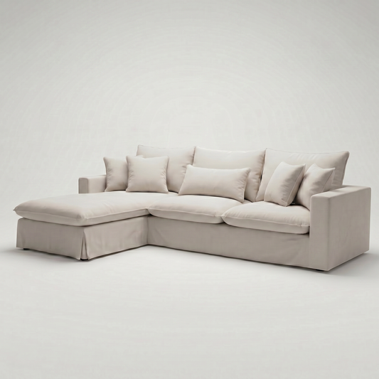 Nuevo Sofa Cama BIG Enti con Fundas, Chaise Longue L Fija (Derecha o Izquierda) 300 x 180 & 280 x 170 cm