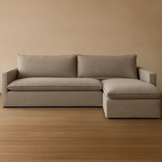 Sofa Enti cojines Elegant con Fundas, Chaise Longue L Fija (Derecha o Izquierda) XL 2.33 x 1.75 y Ancho 2.50 x 1.75 / Intercambiable Tamaño Estándar 2.10 x 1.55