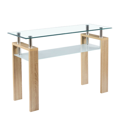 Mesa de Arrimo Rectangular de Vidrio