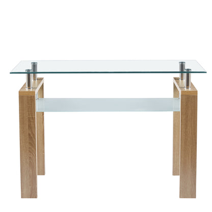 Mesa de Arrimo Rectangular de Vidrio