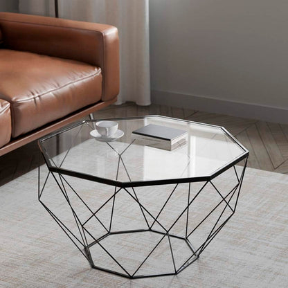Mesa de Centro Enrejada 80 cm - Vidrio