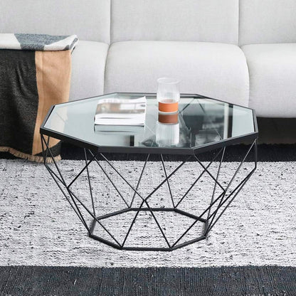 Mesa de Centro Enrejada 80 cm - Vidrio