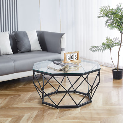 Mesa de Centro Enrejada 80 cm - Vidrio