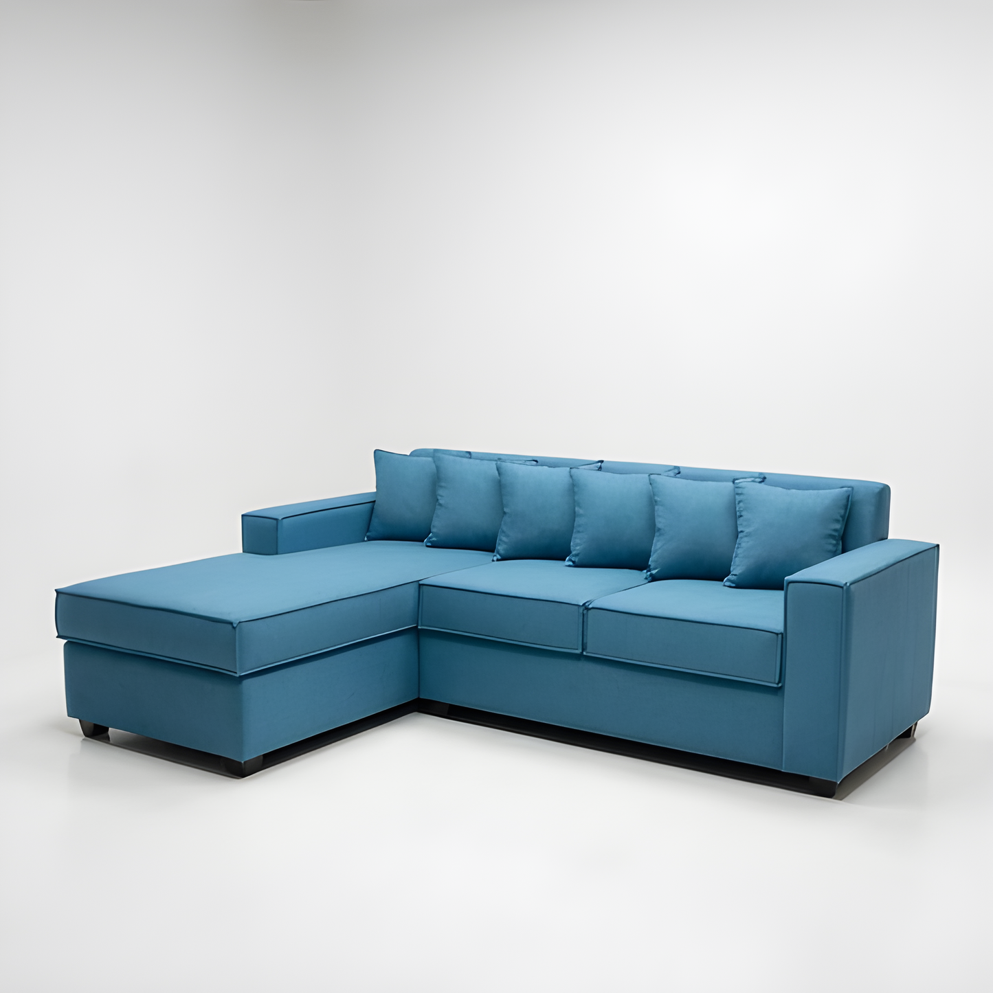Seccional L Intercambiable & Fija Homero XL 233 x 175 Cojines Pequeños / CALIPSO & Almacenamiento / Lino Rustico, Soft y Felpa