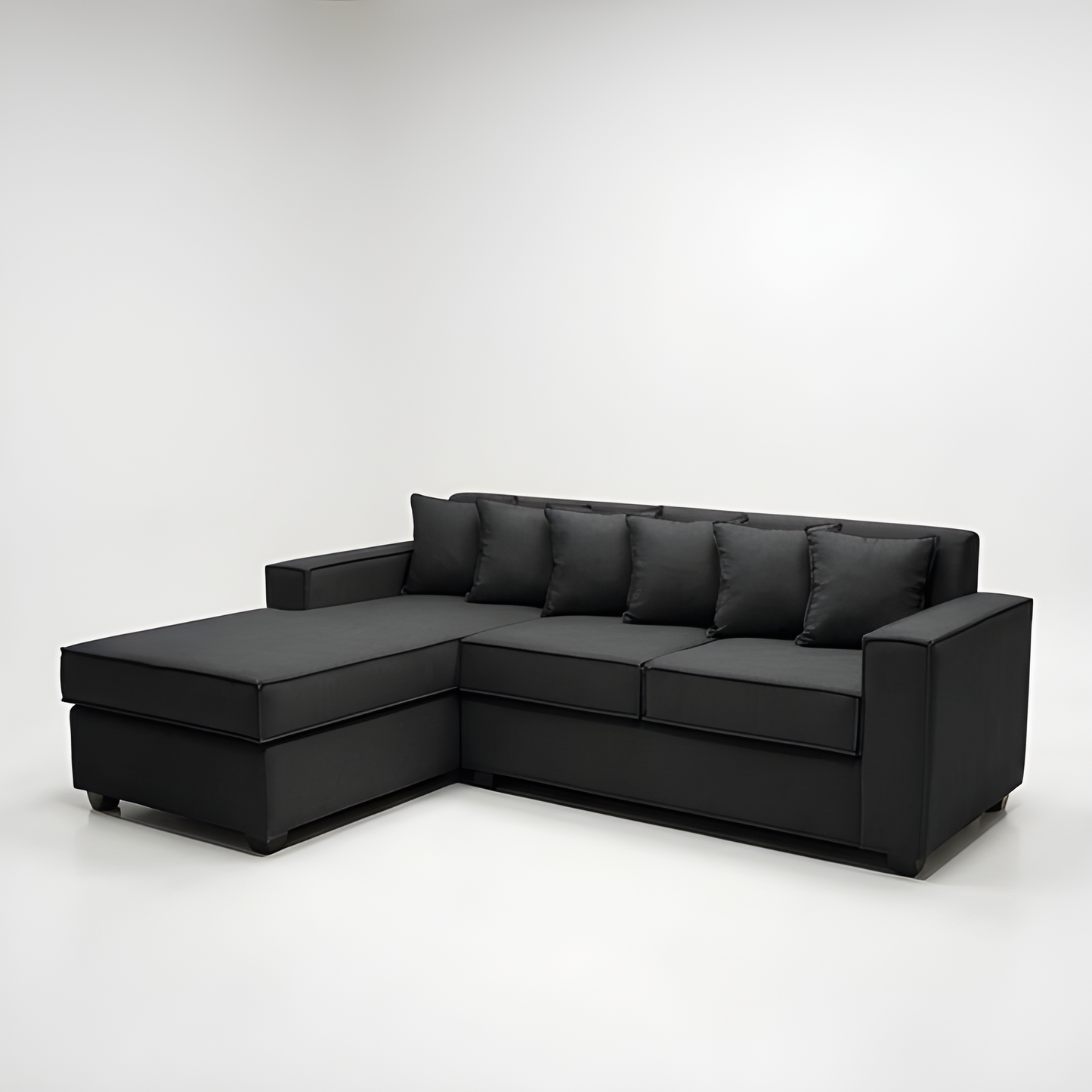 Seccional L Intercambiable & Fija Homero XL 233 x 175 Cojines Pequeños / GRIS MARENGO & Almacenamiento / Lino Rustico, Soft y Felpa